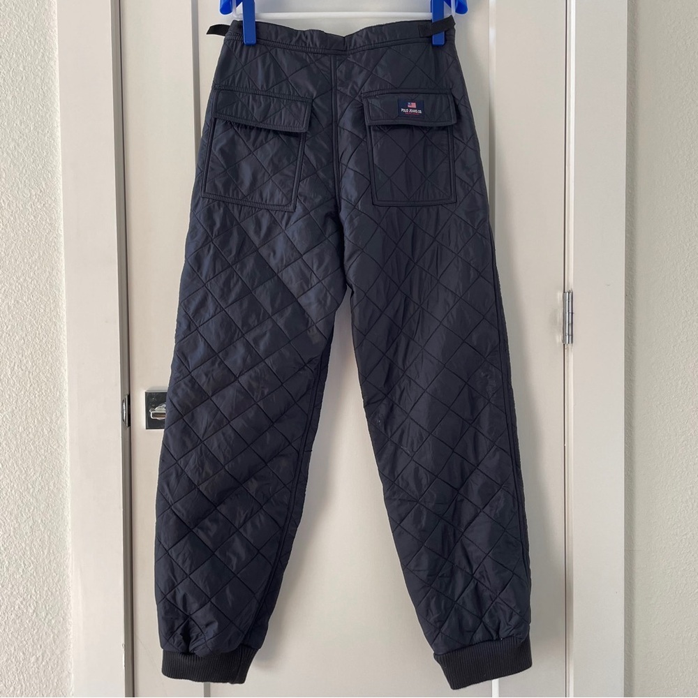 Vintage Polo Jeans Co Ralph Lauren mens quilted blue joggers pants size 29 - Picture 2 of 9